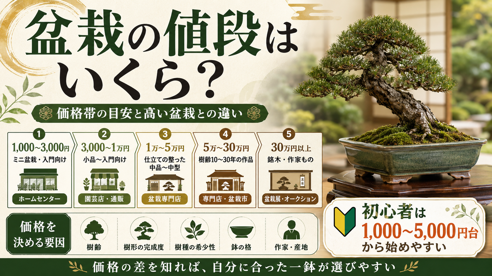 盆栽の値段はいくら