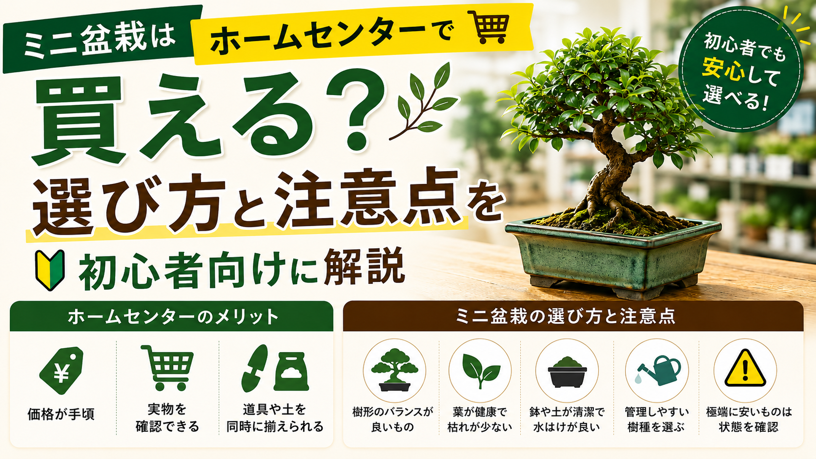 ミニ盆栽　ホームセンター