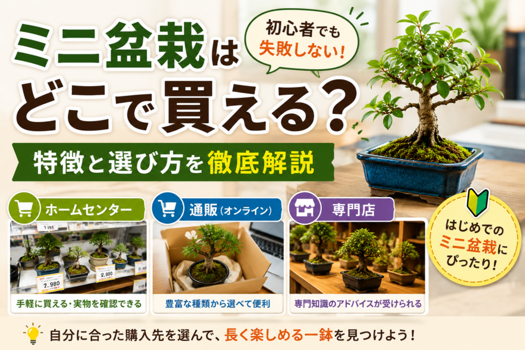 ミニ盆栽はどこで買える？ホームセンター・通販・専門店の特徴と選び方