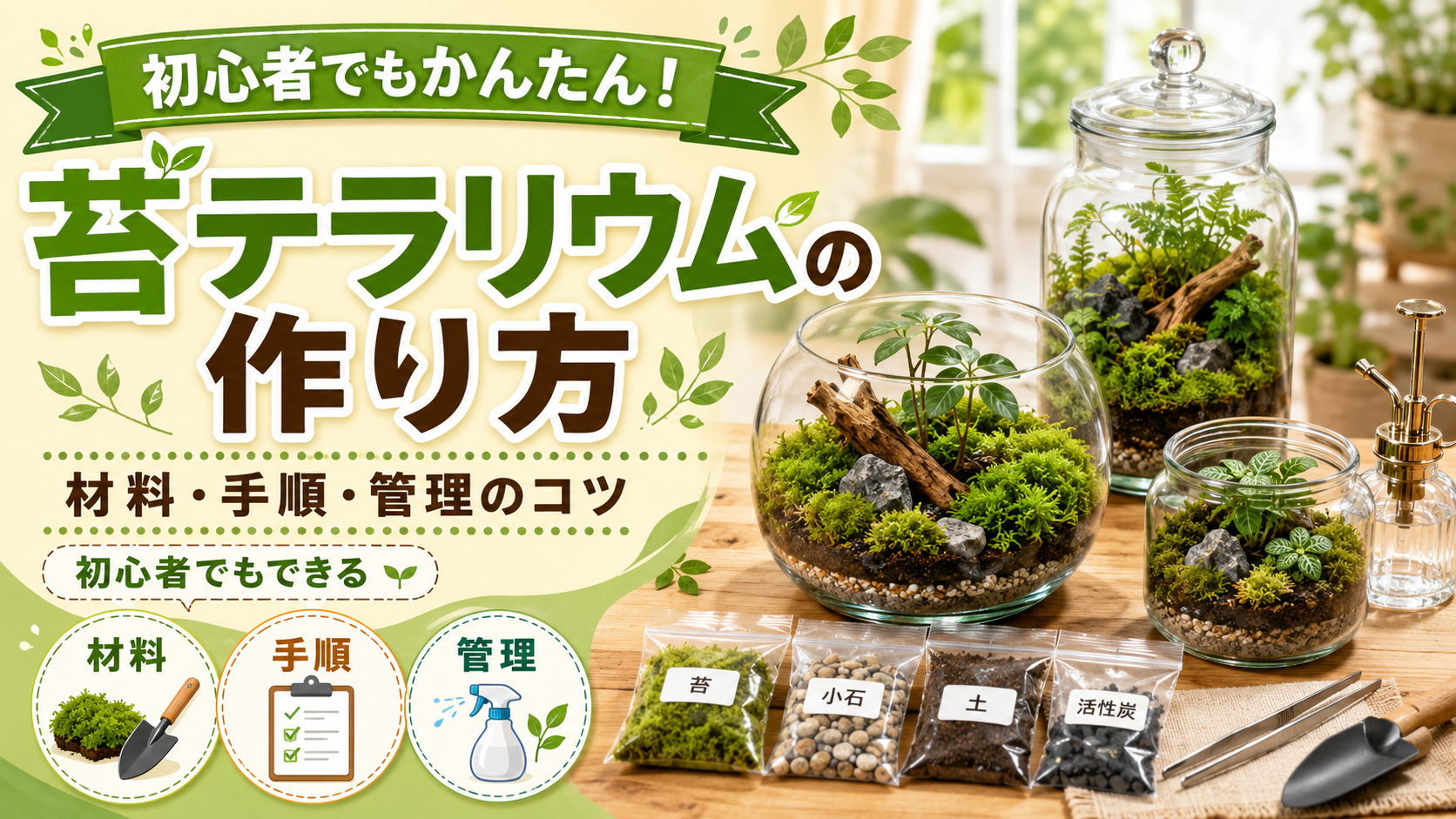 苔テラリウムの作り方