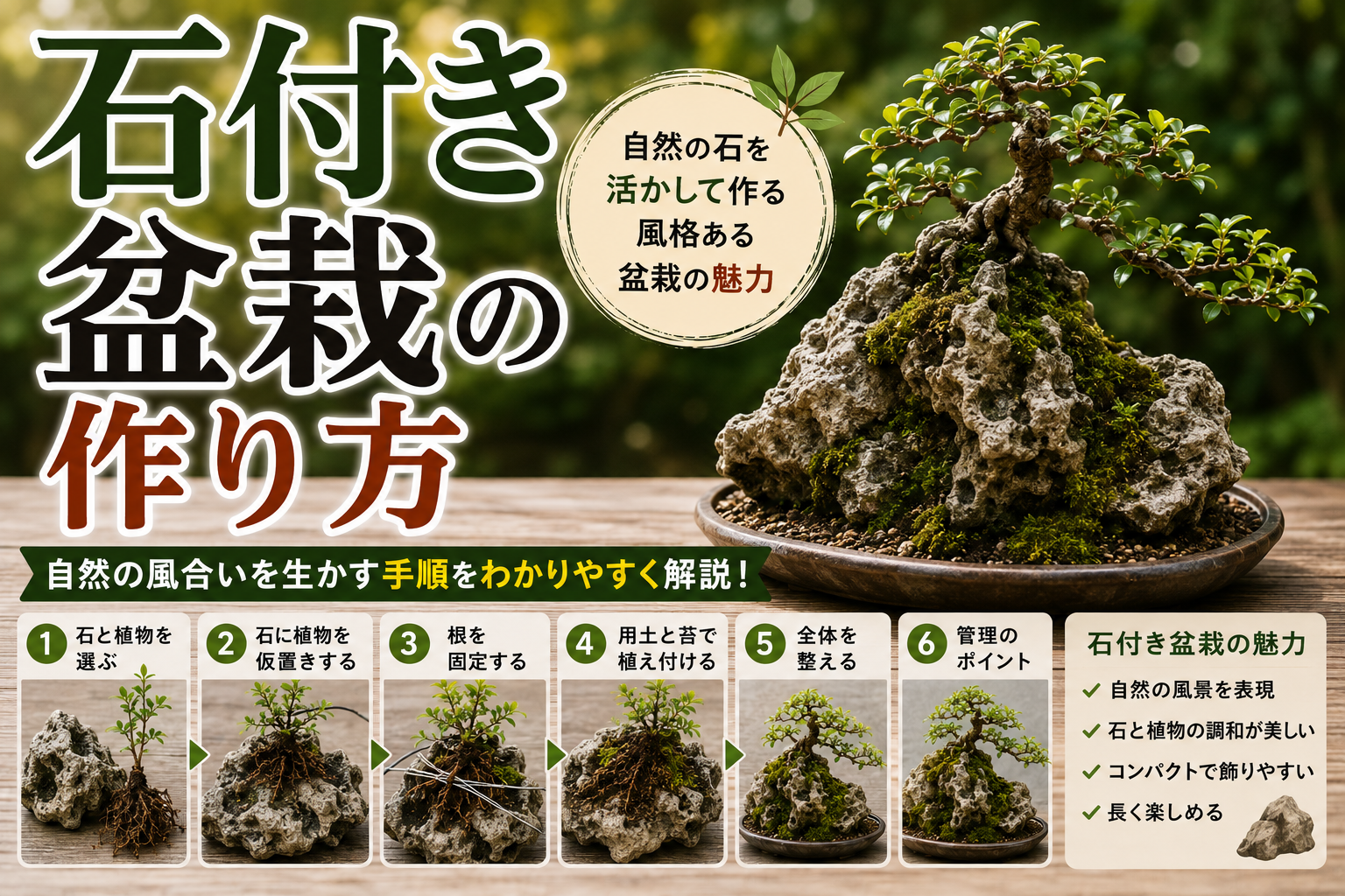 石付き盆栽の作り方