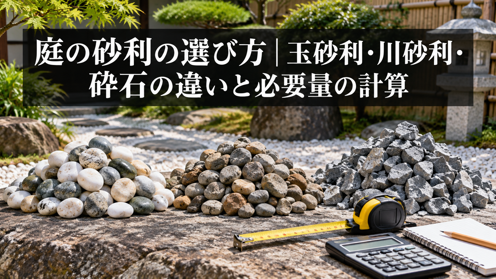 庭の砂利の選び方と必要量の計算