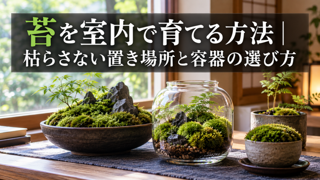 苔を室内で枯らさず育てる置き場所と容器