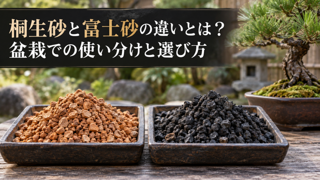 桐生砂と富士砂の粒の違いを比較