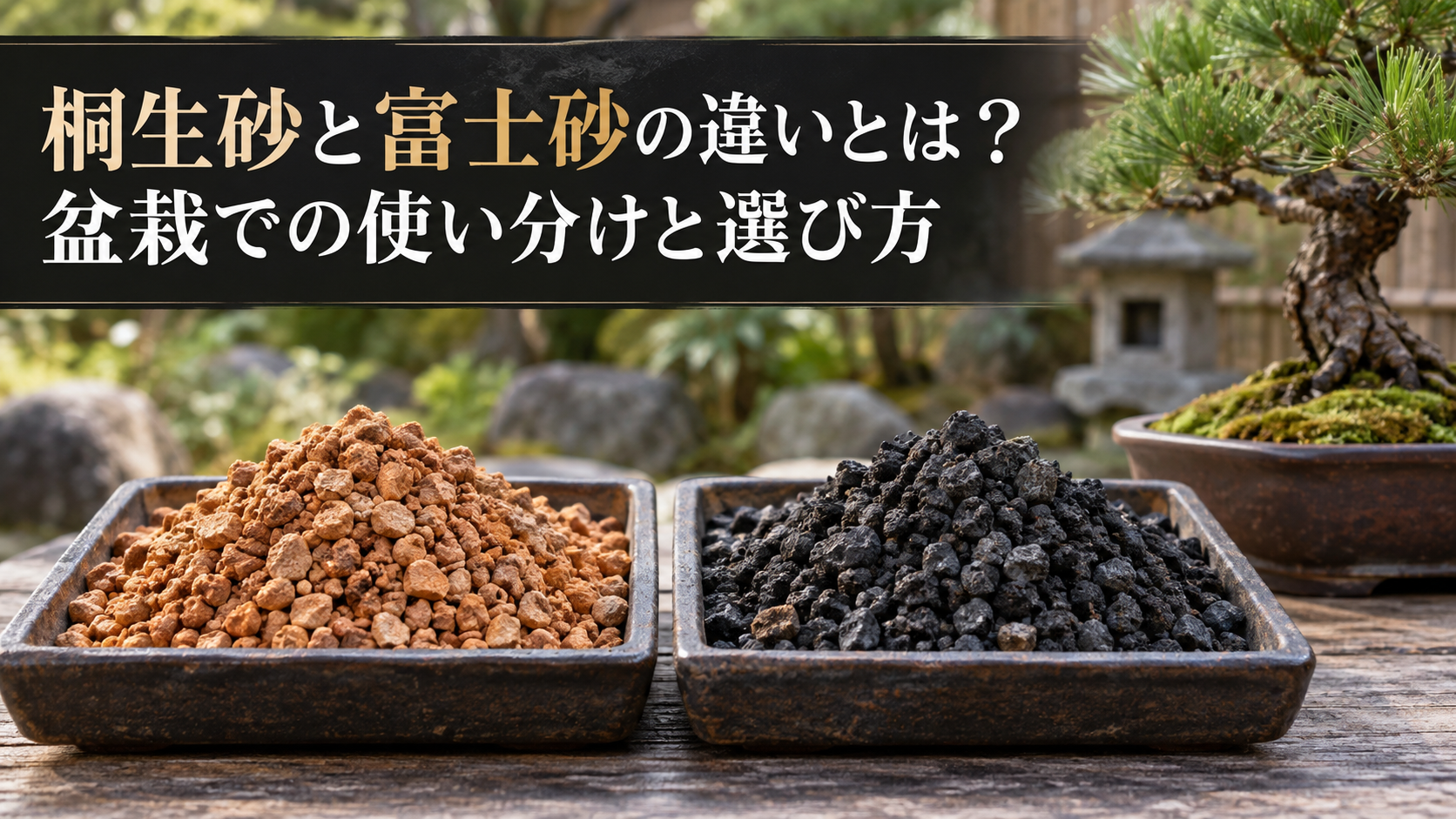 桐生砂と富士砂の粒の違いを比較