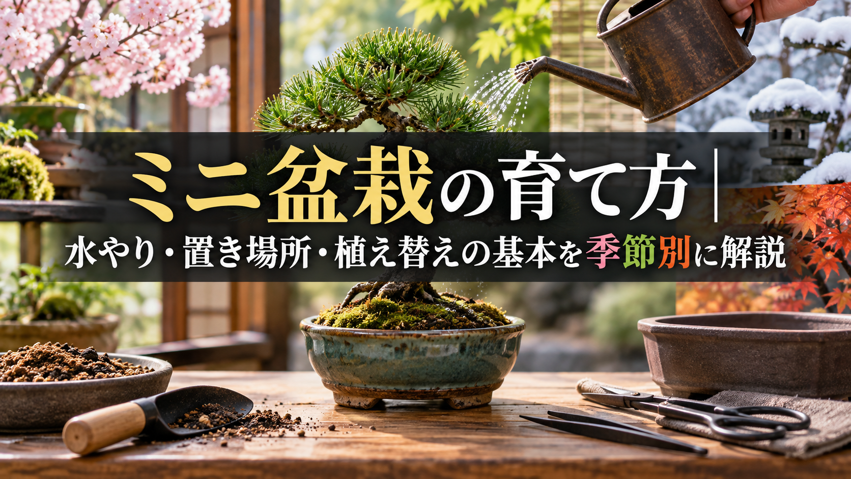 ミニ盆栽の水やり・置き場所・植え替え