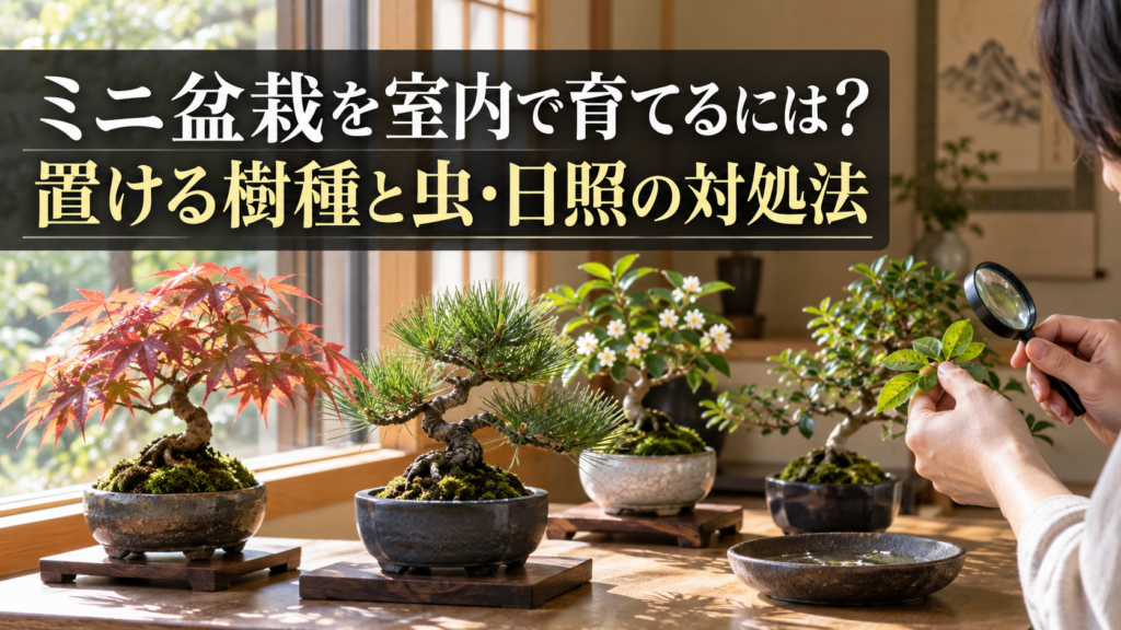 ミニ盆栽を室内で育てる樹種と虫の対処