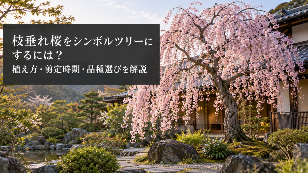 枝垂れ桜のシンボルツリー植栽例