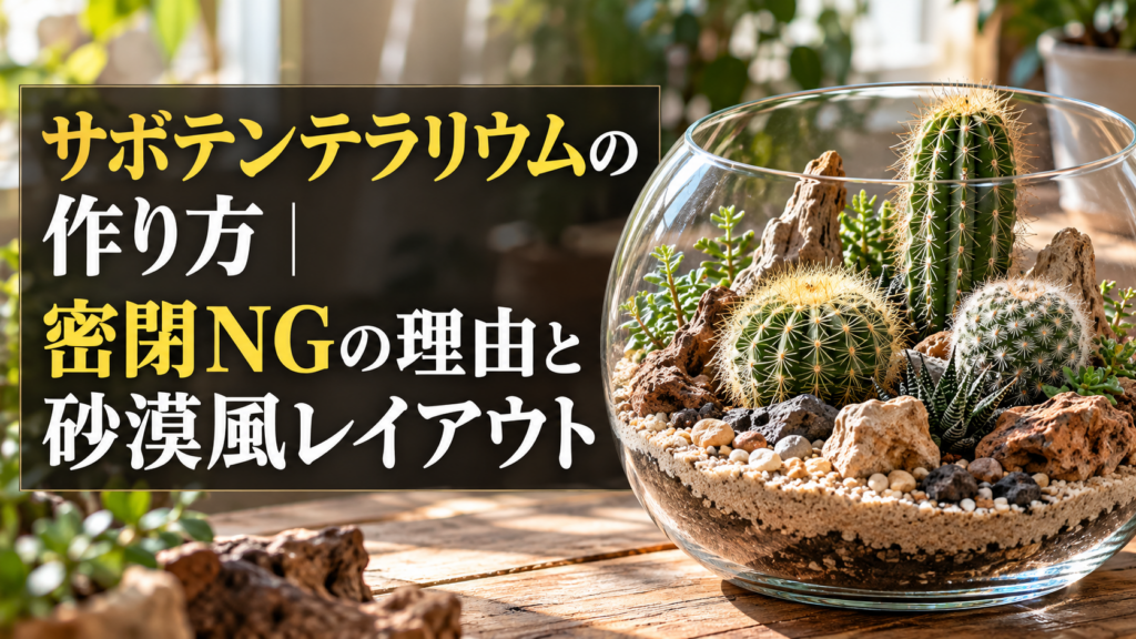 サボテンテラリウムの砂漠風レイアウトの作り方