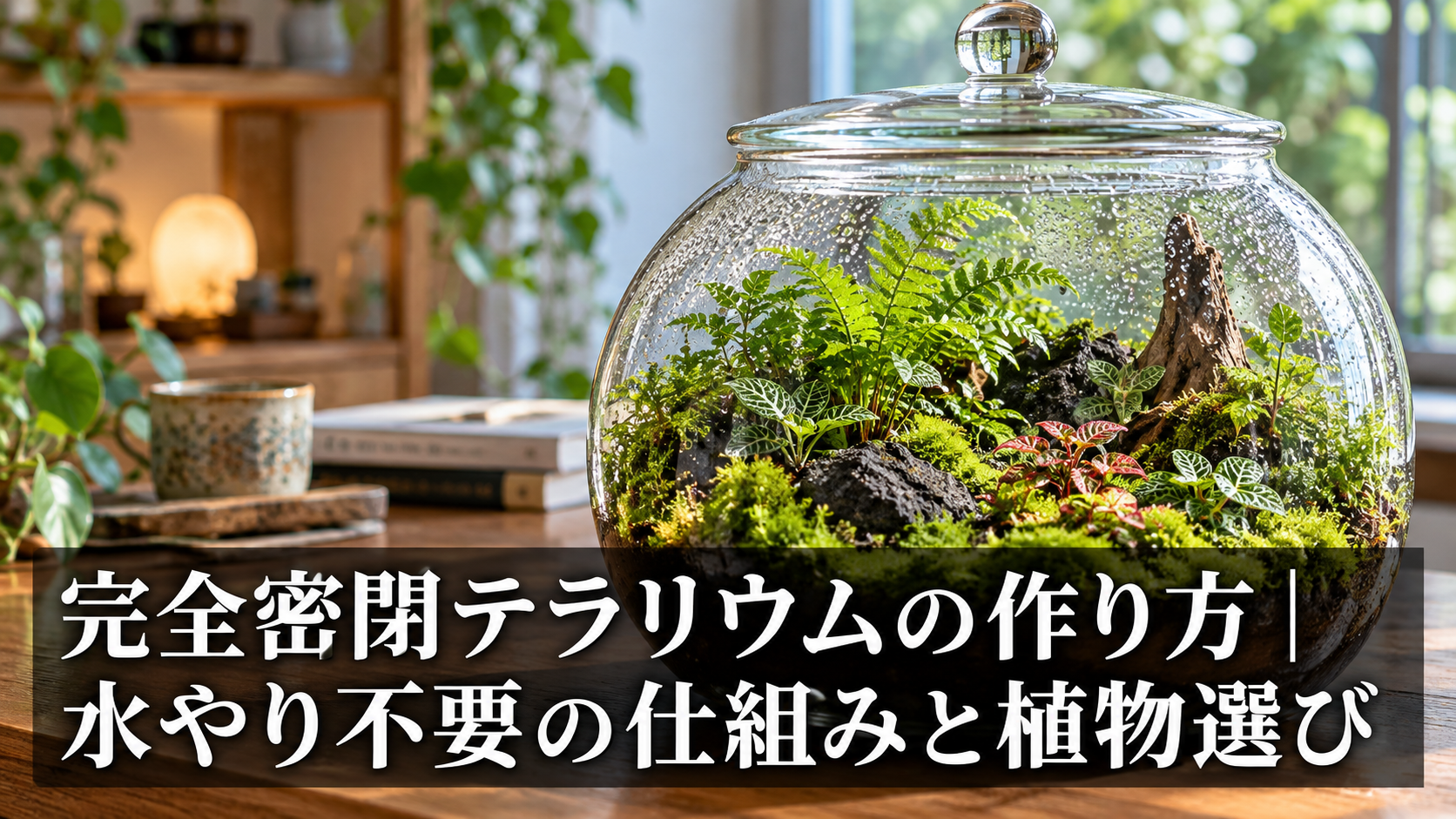 完全密閉ガラス容器で育つテラリウムの作り方