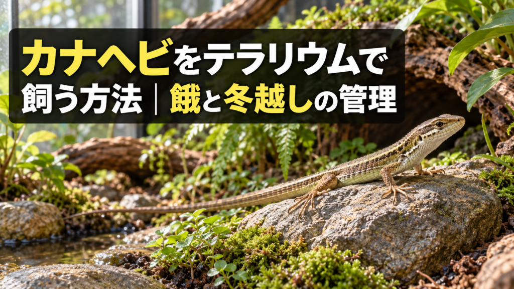 カナヘビのテラリウム飼育環境と冬越し管理